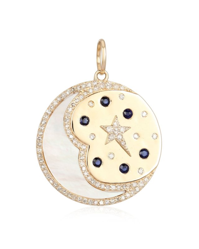 Celestial Mother-of-Pearl Crescent Moon Pendant